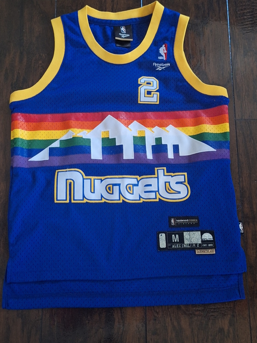 Reebok Hardwood Classics Alex English #2 Blue NBA Jersey